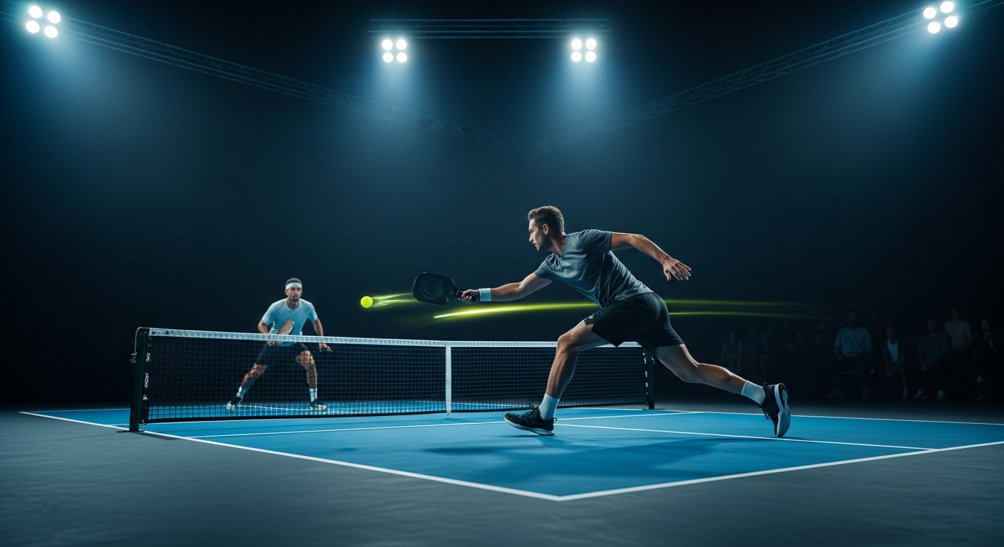 Pickleball court action