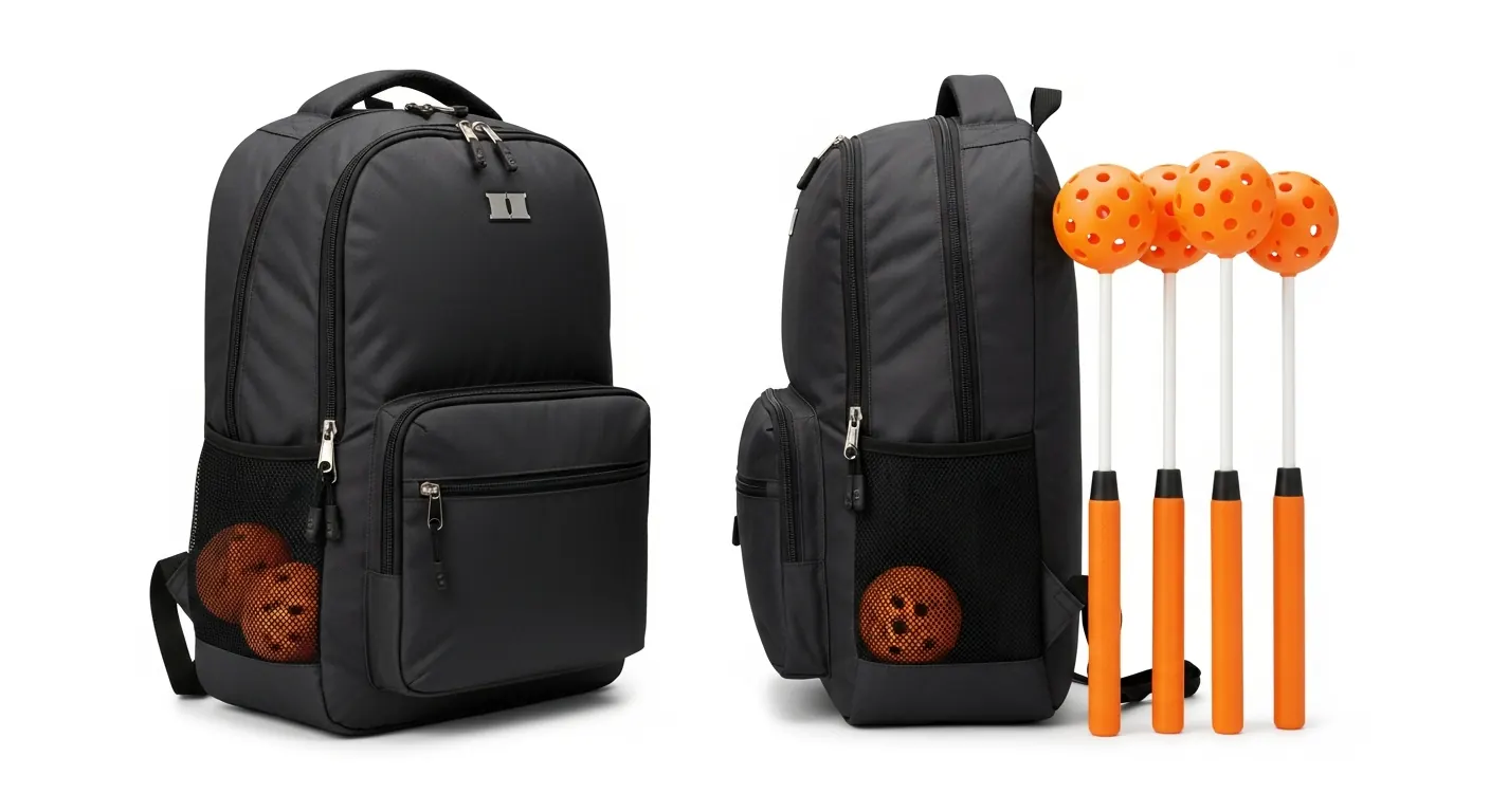 Pickleball backpack bag with paddle sleeves