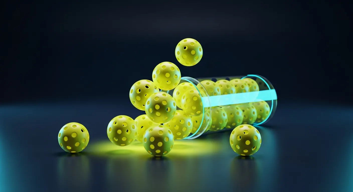 Pack of outdoor pickleball balls in a tube